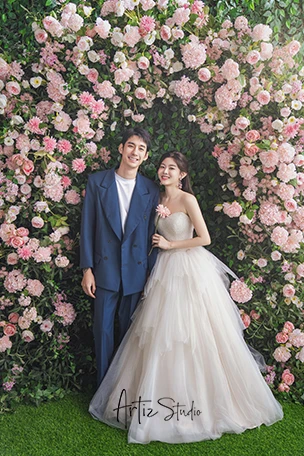 Customers Photo Collection of Korean Wedding Photography on Floral Backdrop